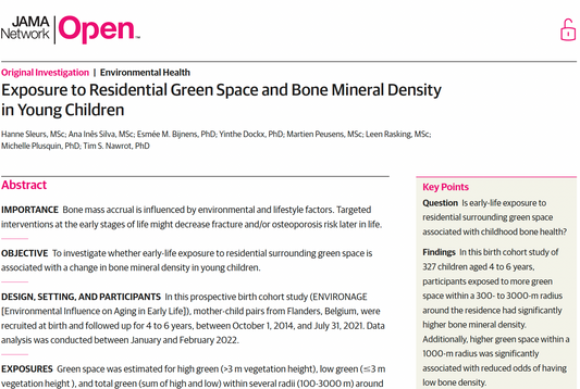 Does more greenspace equal better bone health?