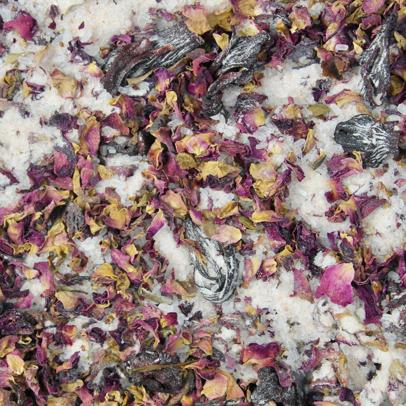 Impossibly You Rose and Hibiscus bath salt texture